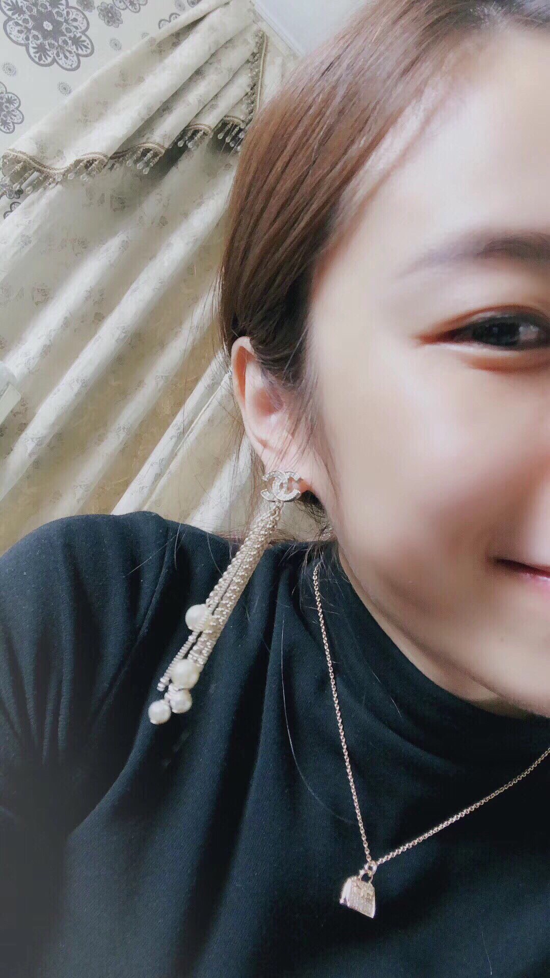 Chanel Earrings Pearl Gold