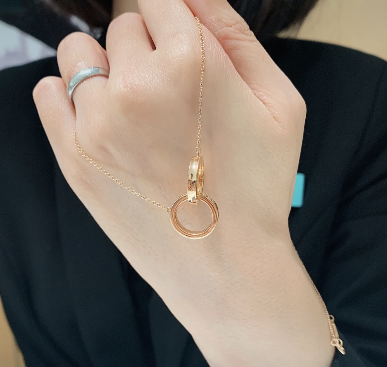 Tiffany Co Necklace Silver Rose Gold S