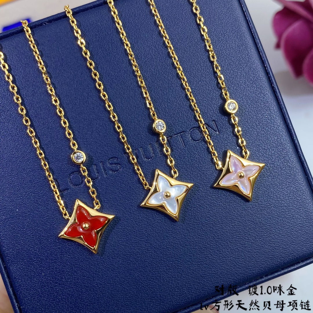 Louis Vuitton Necklace Diamond Rose Gold S-l-m