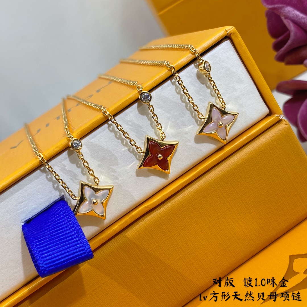 Louis Vuitton Necklace Diamond Rose Gold S-l-m