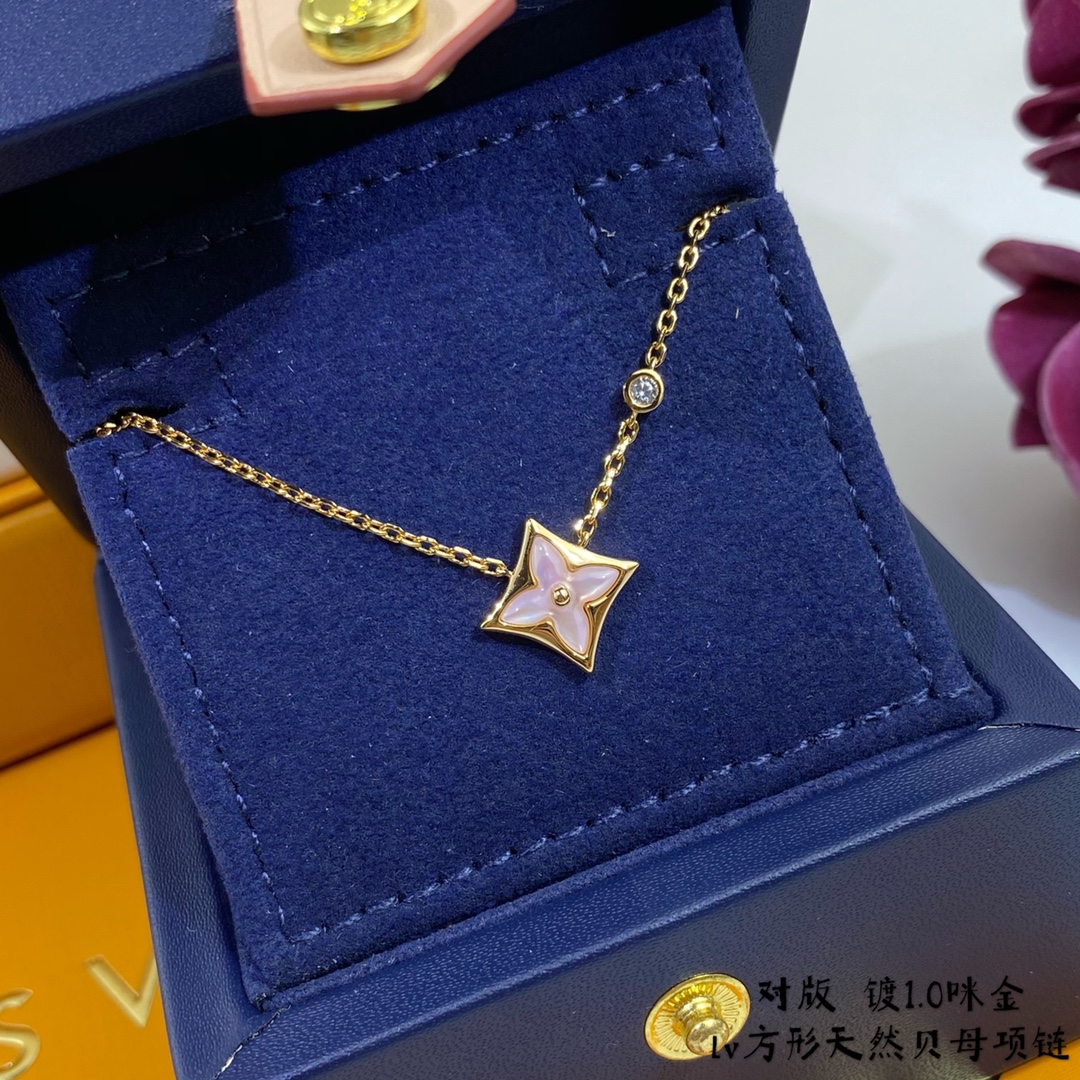 Louis Vuitton Necklace Diamond Rose Gold S-l-m