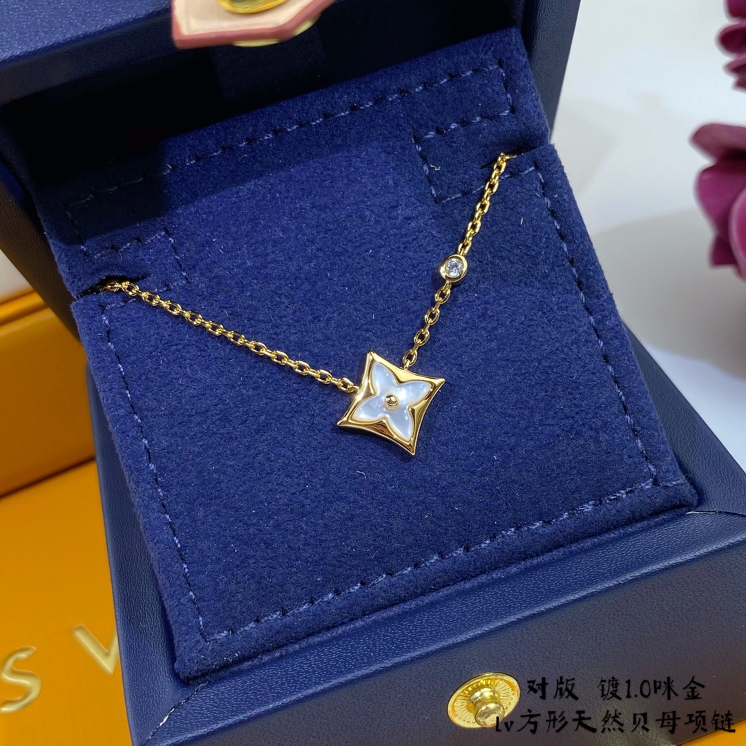 Louis Vuitton Necklace Diamond Rose Gold S-l-m
