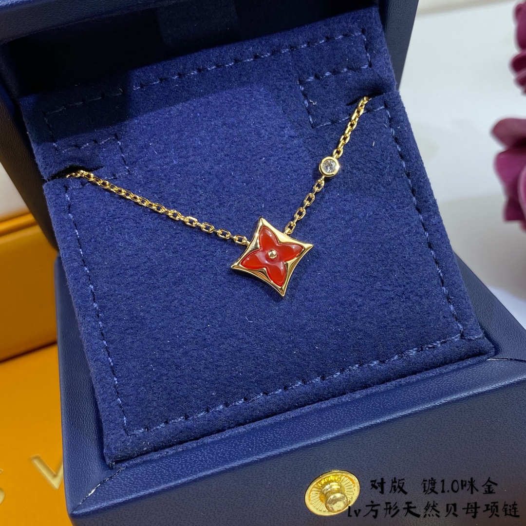 Louis Vuitton Necklace Diamond Rose Gold S-l-m