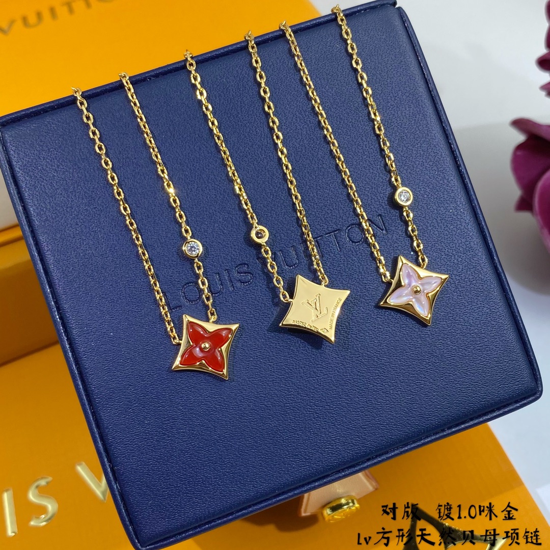 Louis Vuitton Necklace Diamond Rose Gold S-l-m