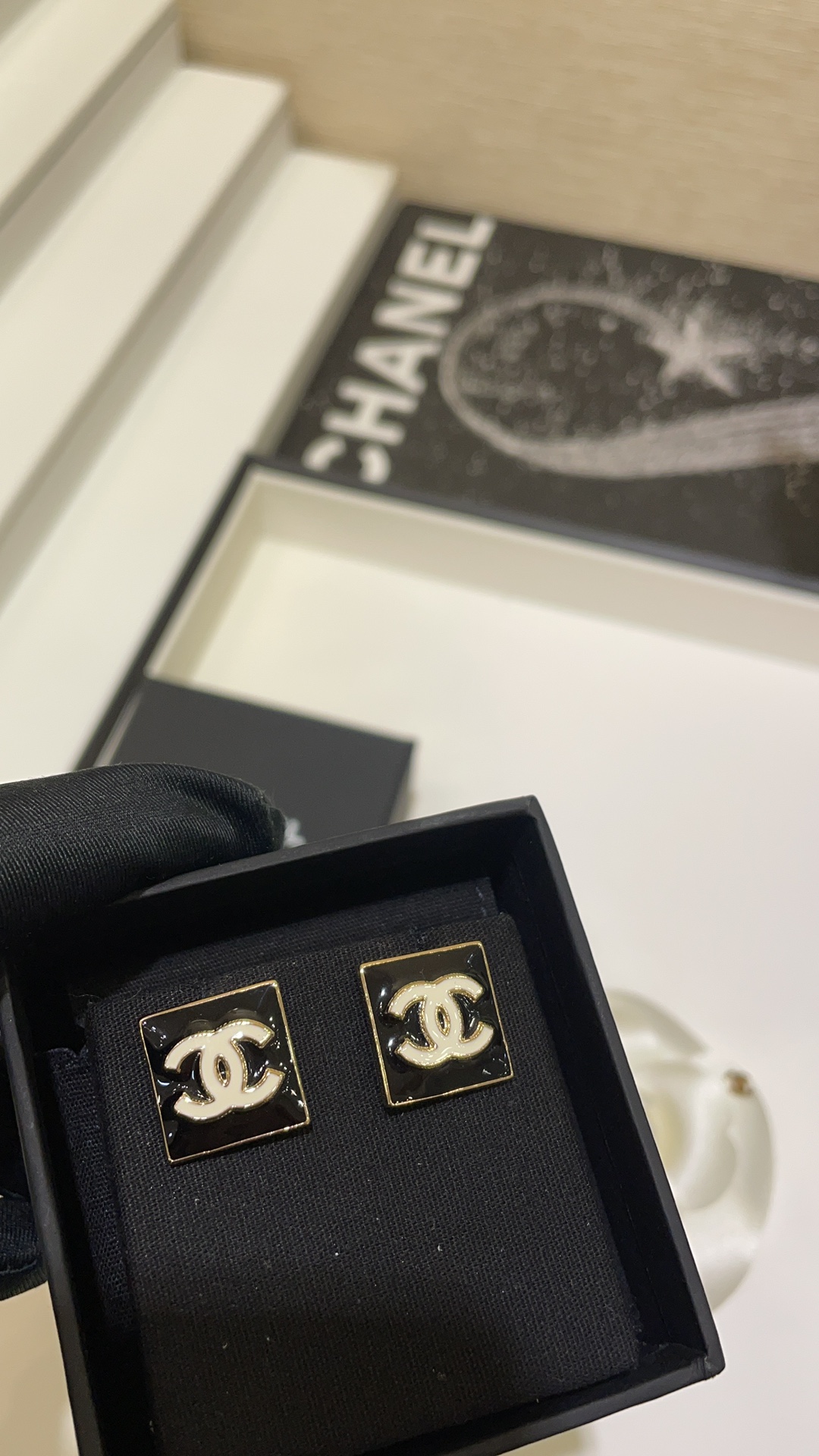 Chanel Earrings Black