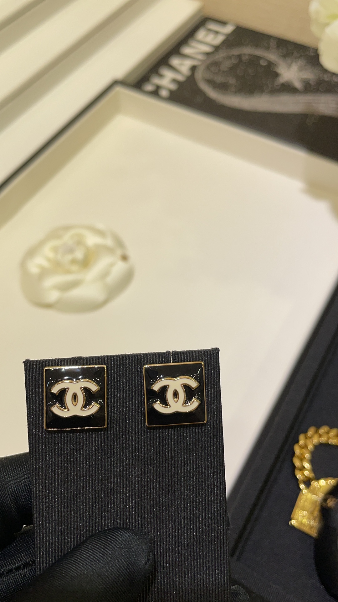 Chanel Earrings Black
