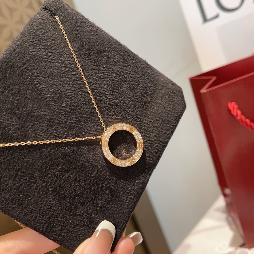 Cartier Necklace Rose Gold Inlaid