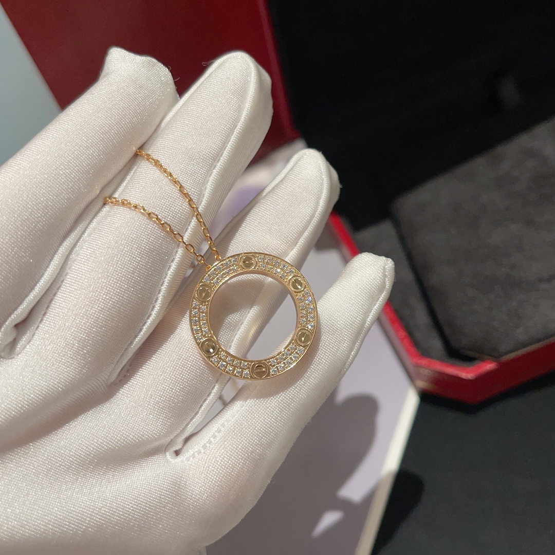 Cartier Necklace Rose Gold Inlaid