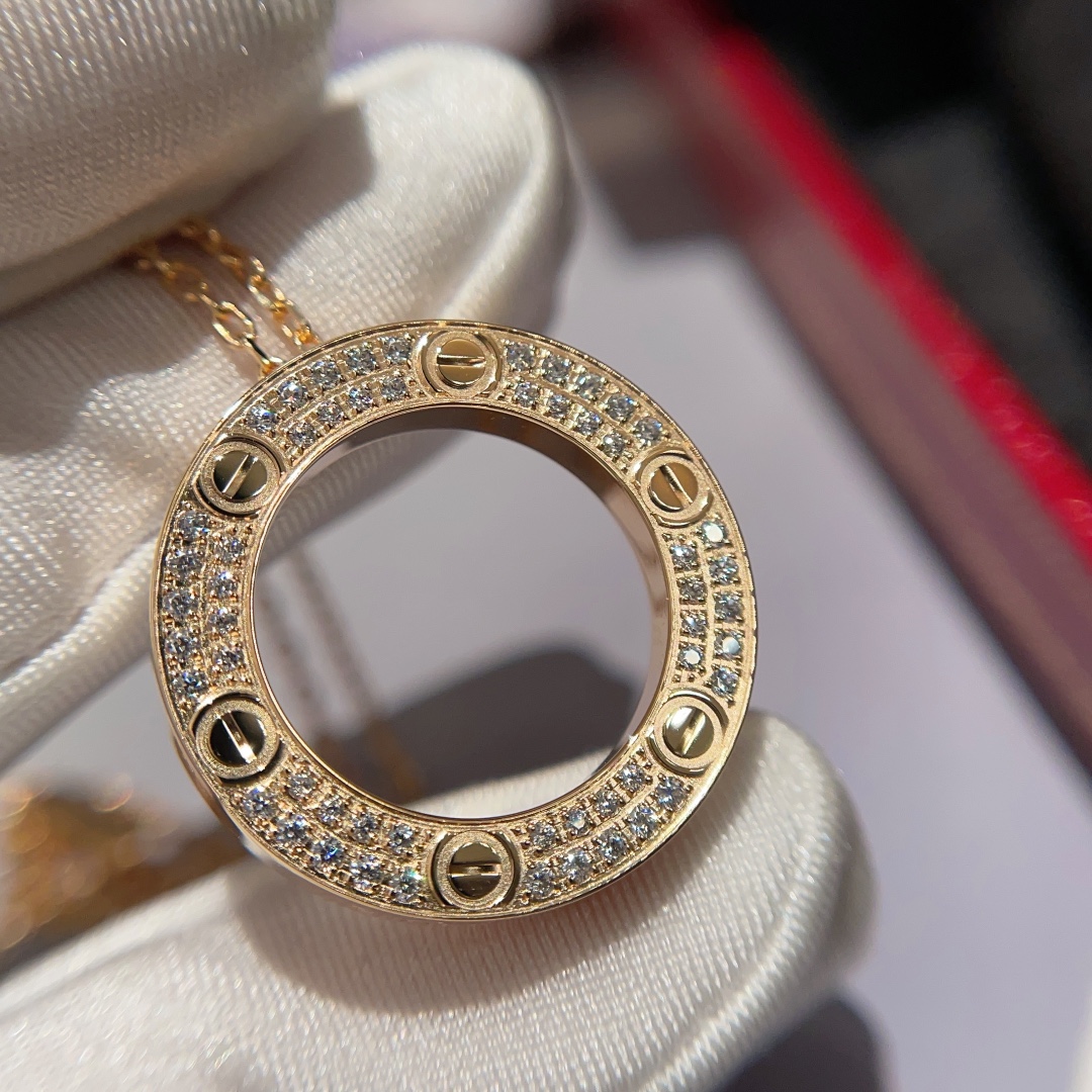 Cartier Necklace Rose Gold Inlaid