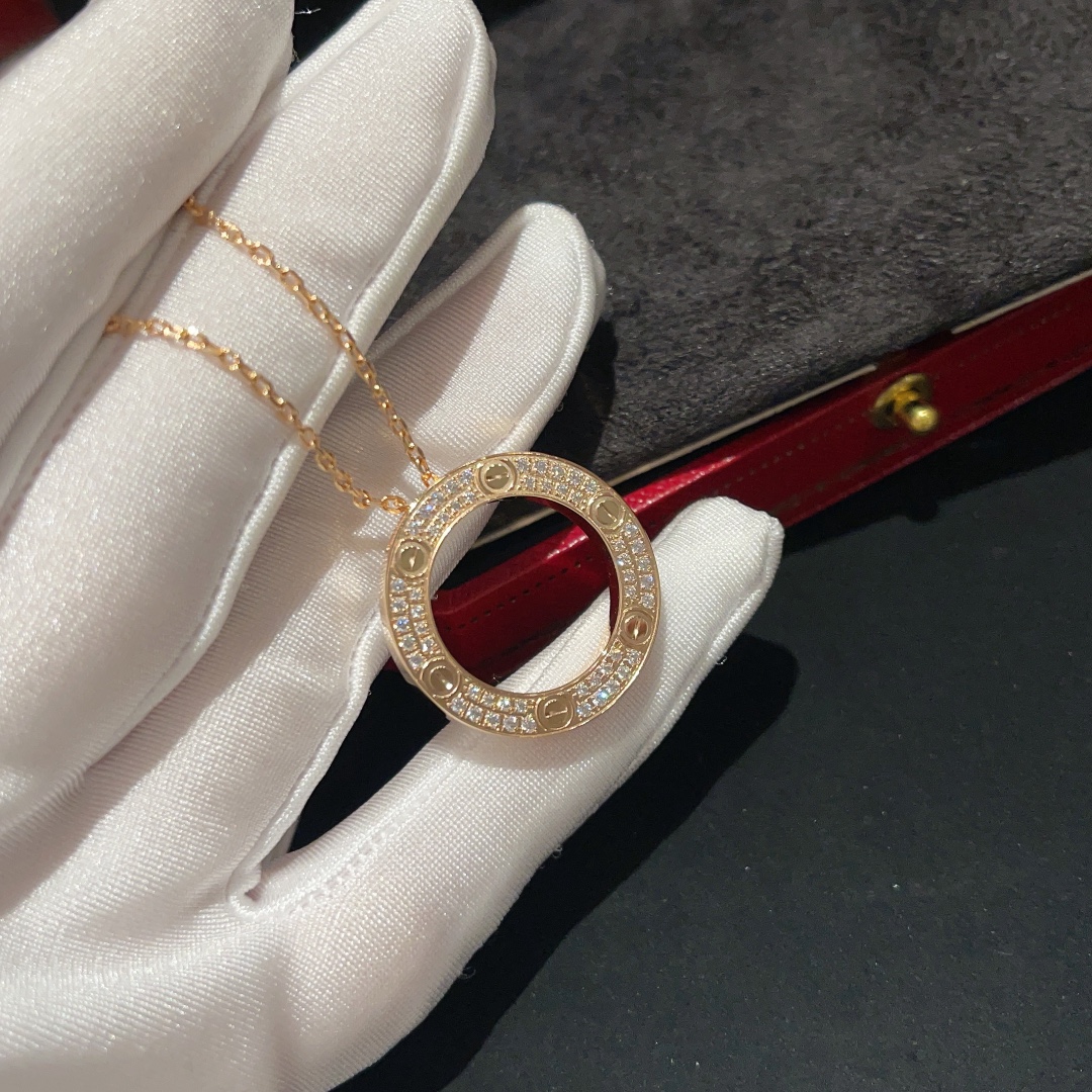 Cartier Necklace Rose Gold Inlaid