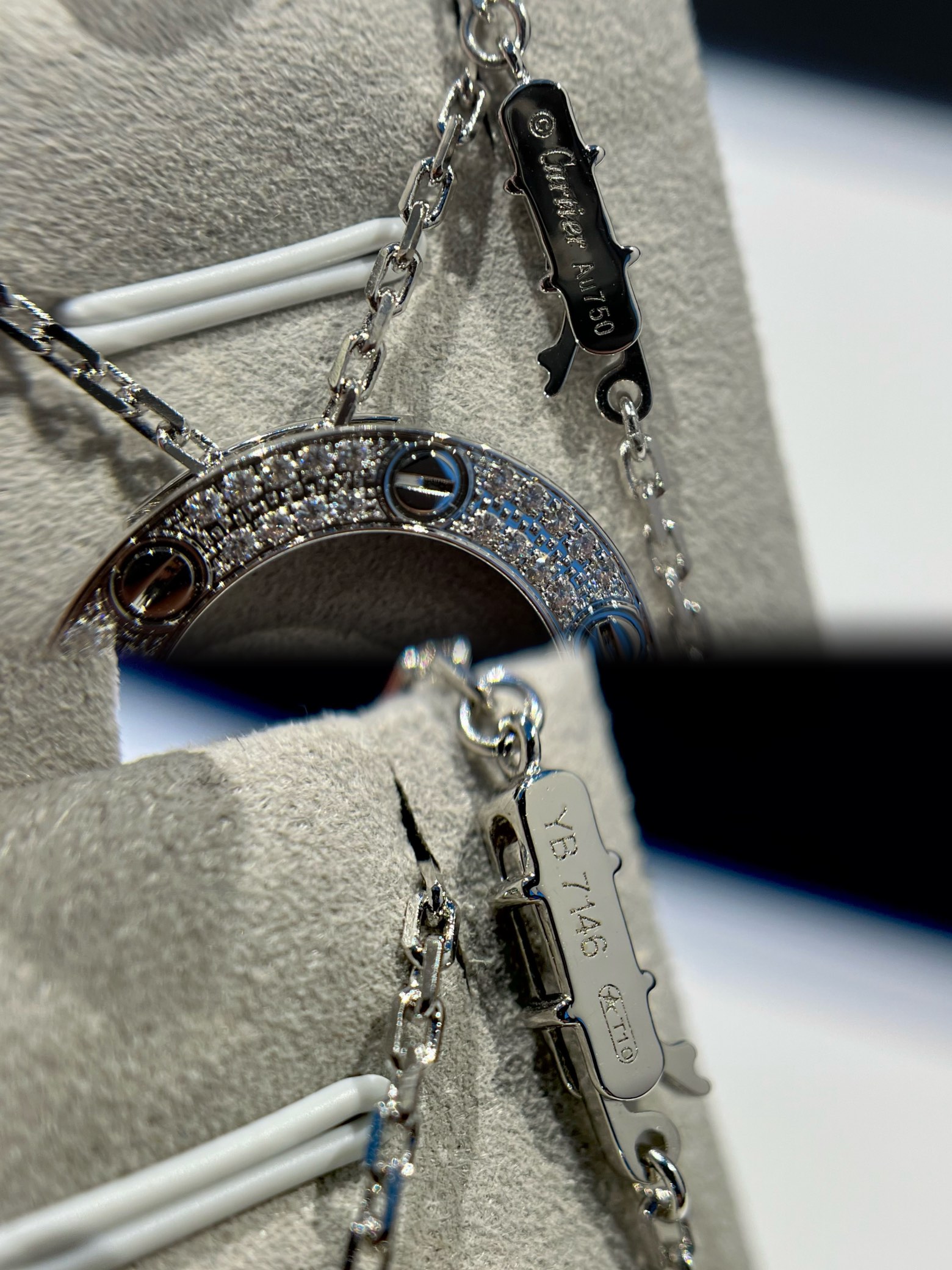 Cartier Necklace Diamond Gold Inlaid L