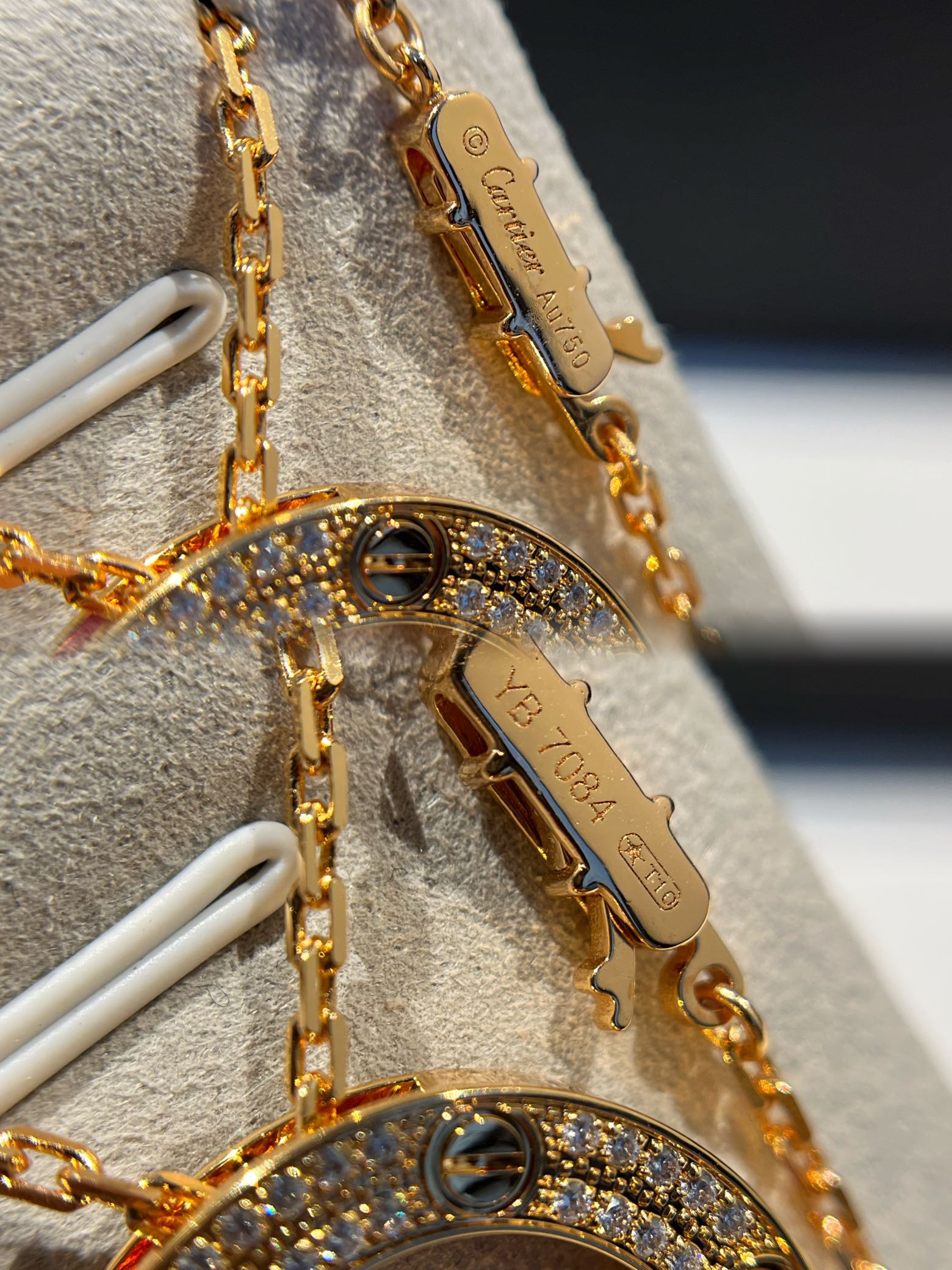 Cartier Necklace Diamond Gold Inlaid L