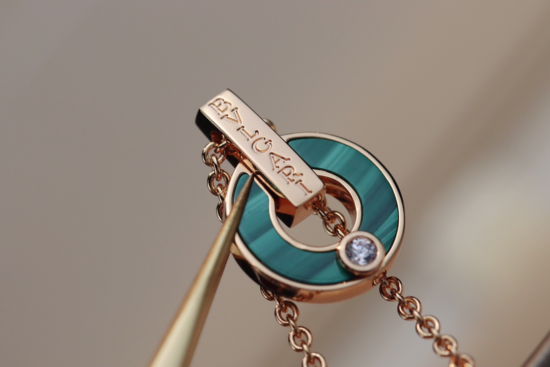Bvlgari Couple Necklace Diamond Rose Gold Inlaid L