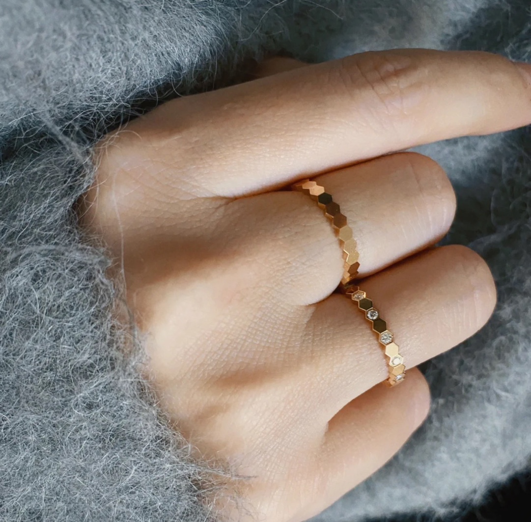 Cartier Ring Silver Rose Gold M-l-s