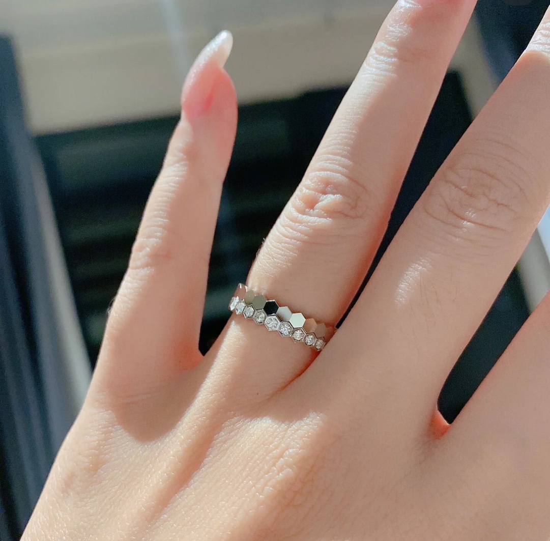 Cartier Ring Silver Rose Gold M-l-s