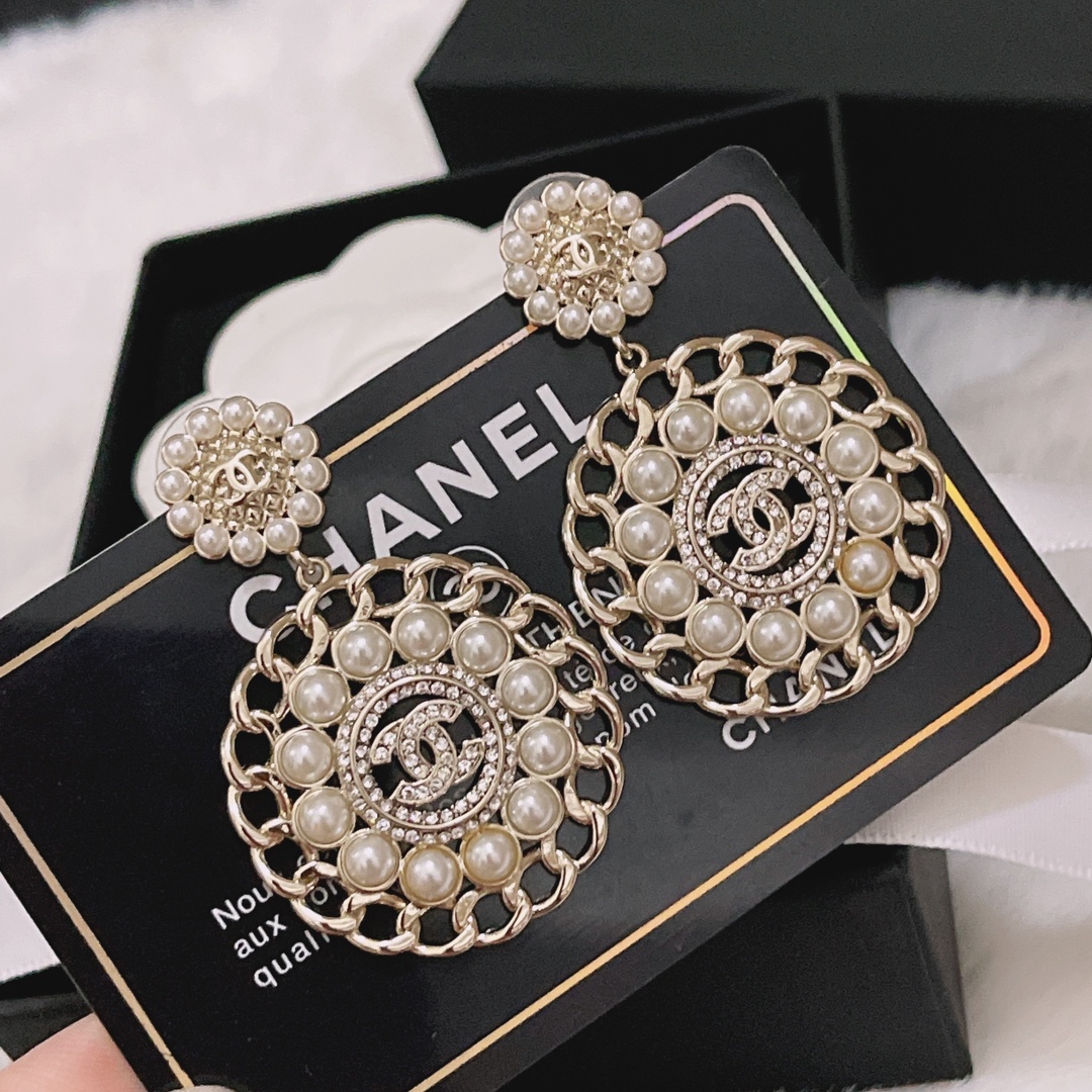Chanel Earrings Silver L