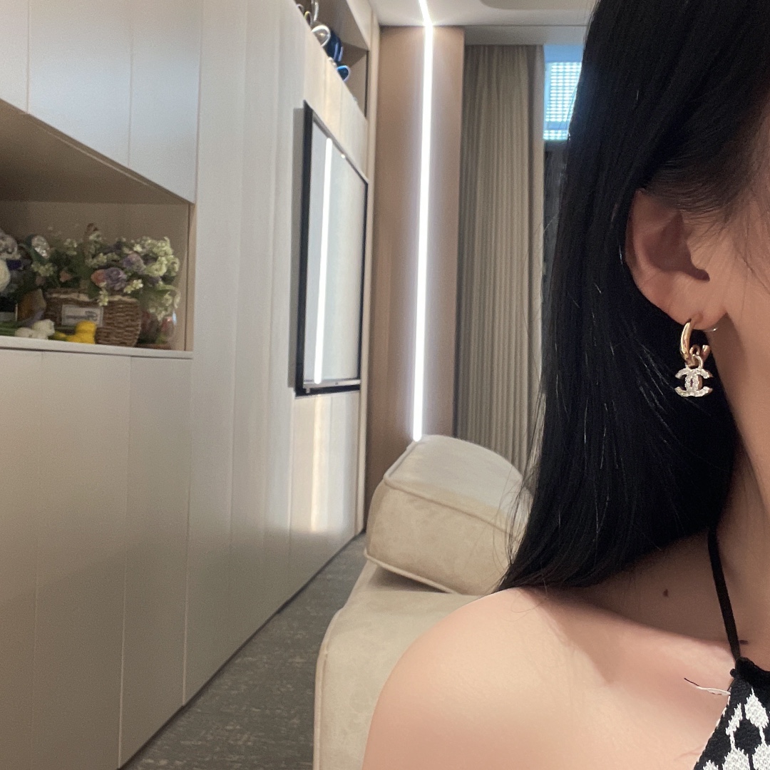 Chanel Earrings Silver Silver L