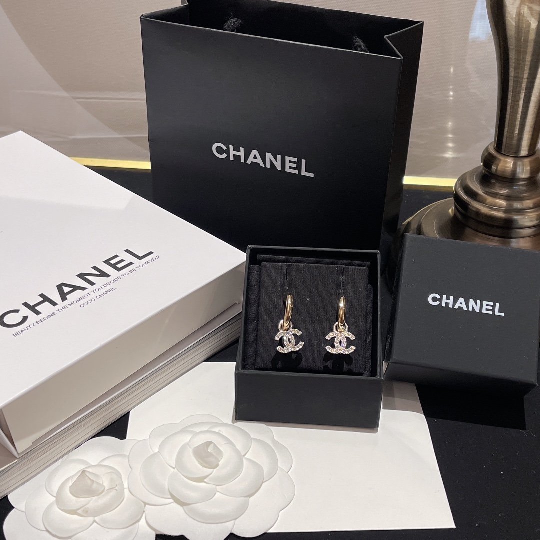 Chanel Earrings Silver Silver L
