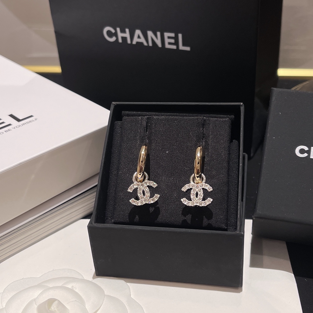 Chanel Earrings Silver Silver L