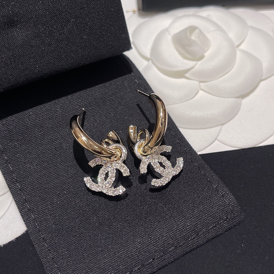 Chanel Earrings Silver Silver L