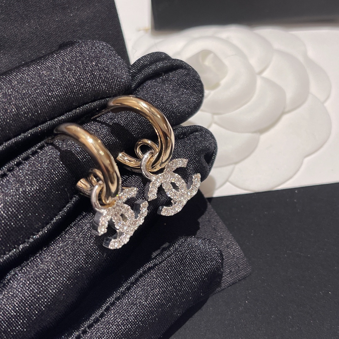 Chanel Earrings Silver Silver L