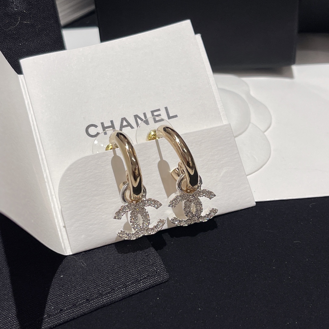 Chanel Earrings Silver Silver L