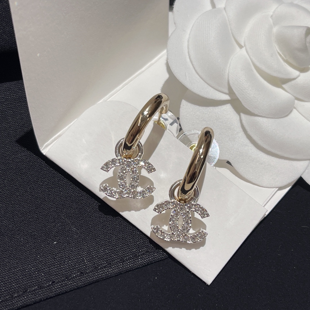 Chanel Earrings Silver Silver L