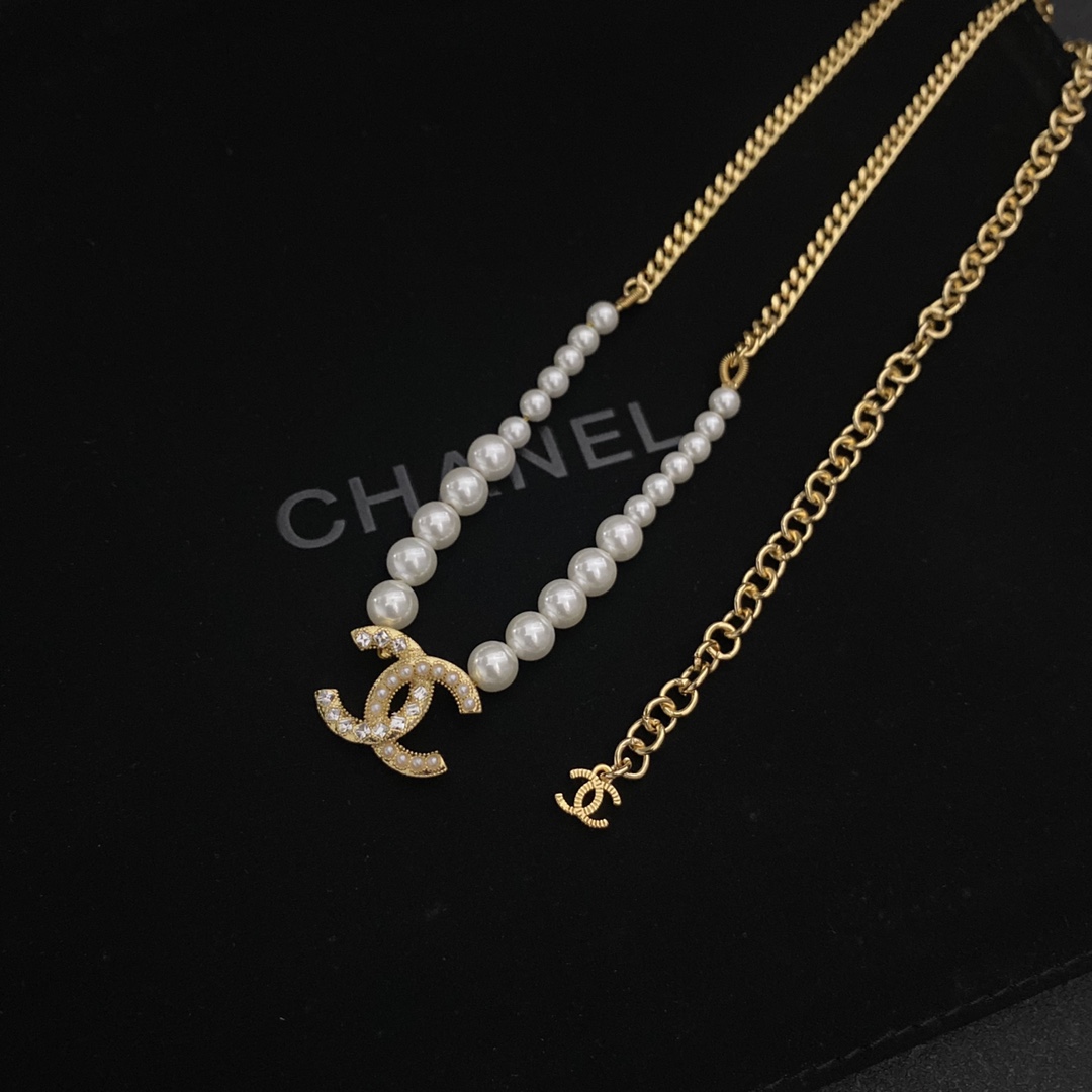 Chanel Necklace Pearl Adjustable