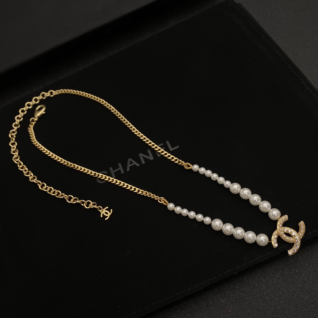 Chanel Necklace Pearl Adjustable
