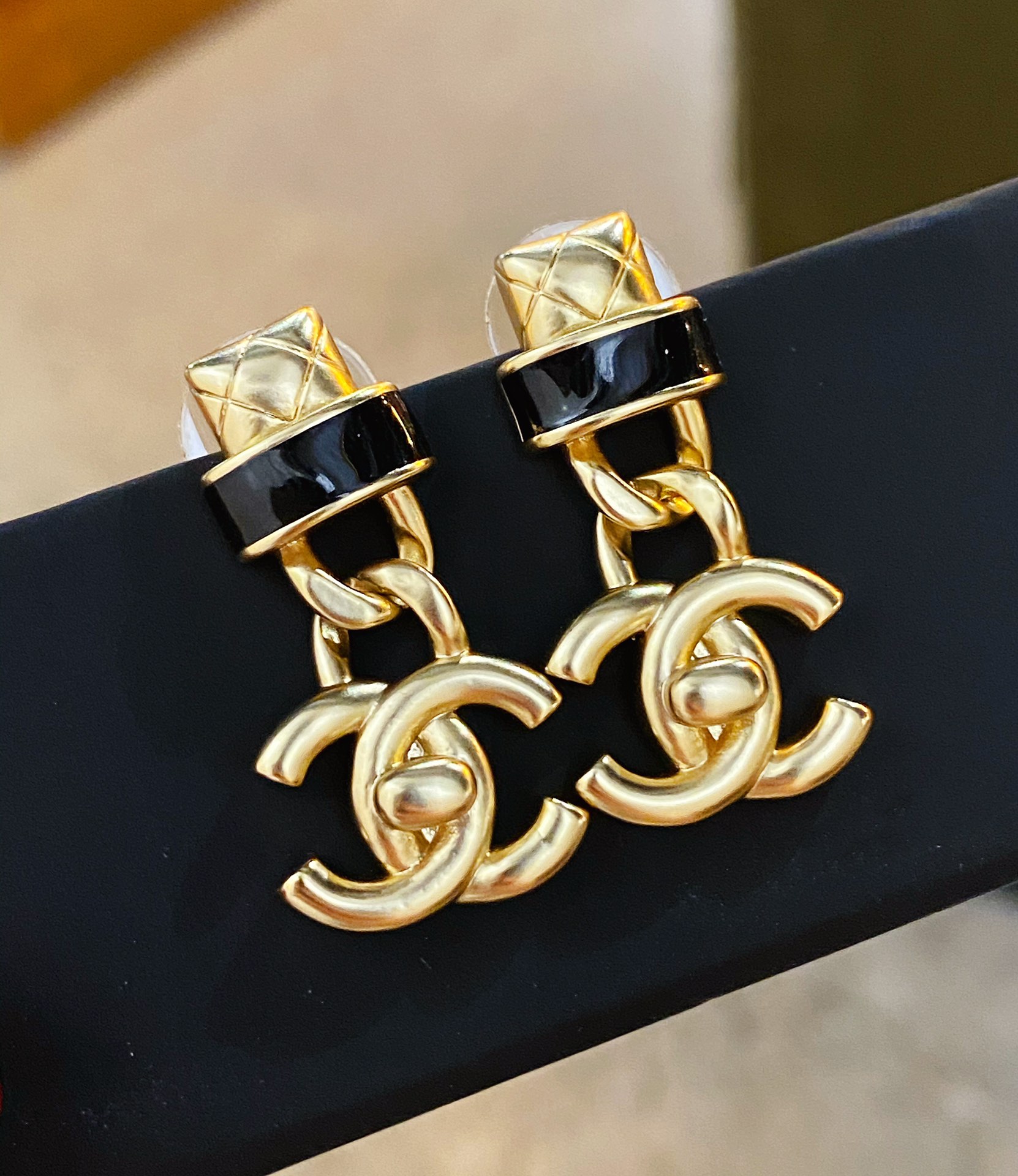 Chanel Earrings Black