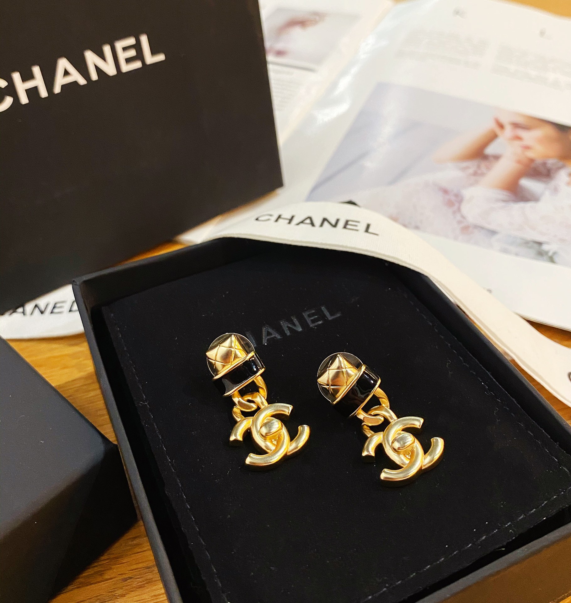 Chanel Earrings Black