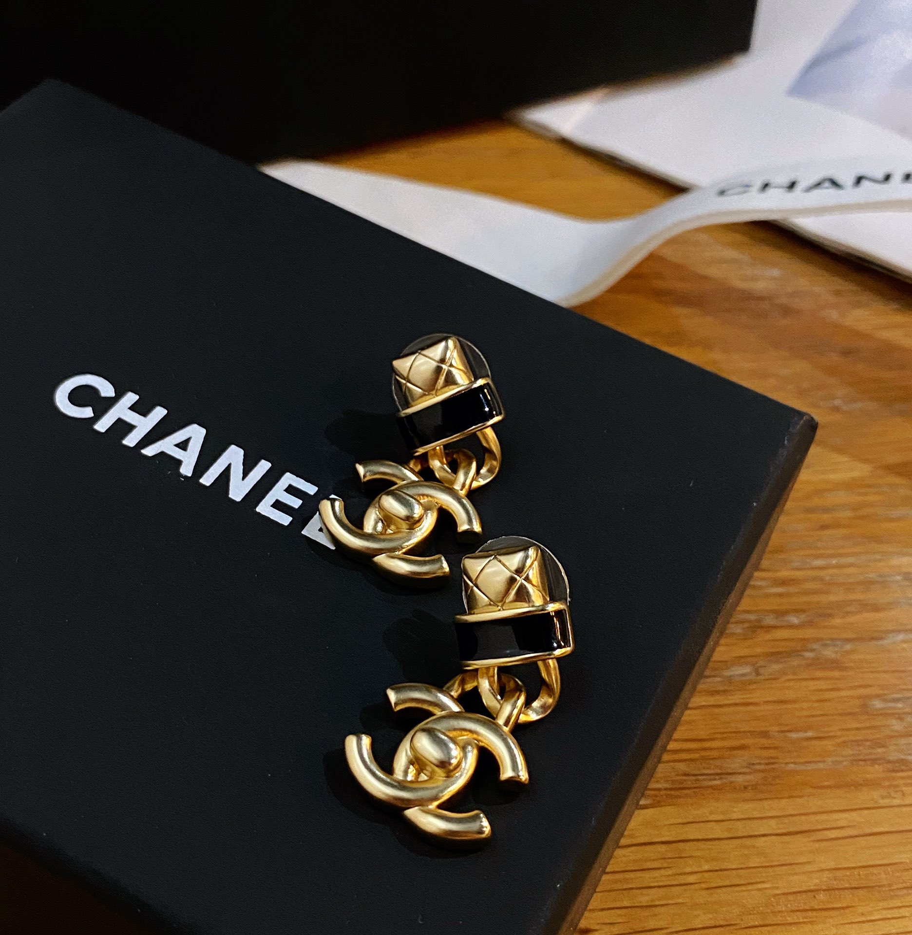 Chanel Earrings Black