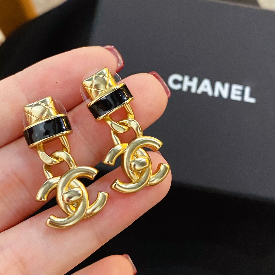 Chanel Earrings Black