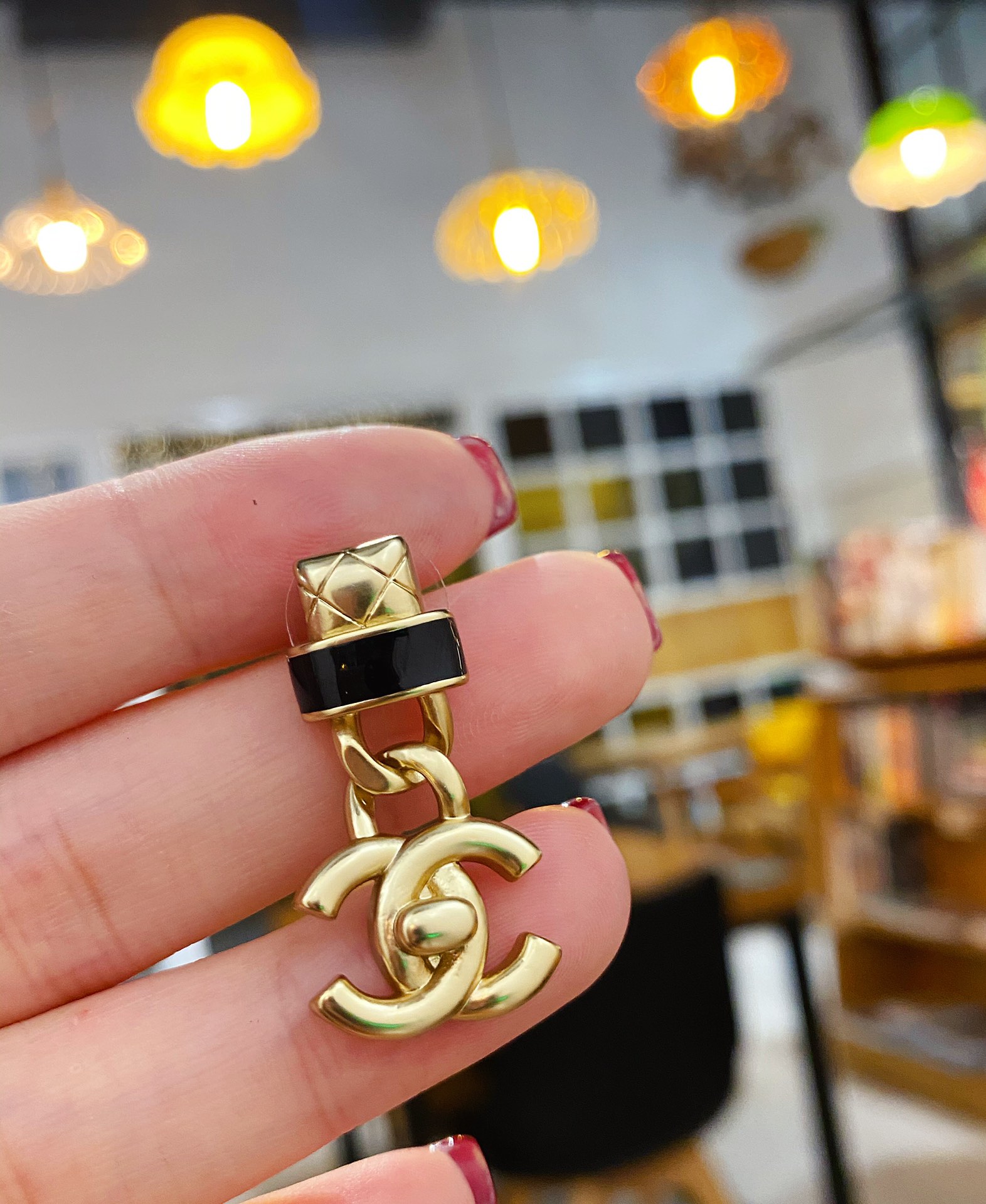 Chanel Earrings Black