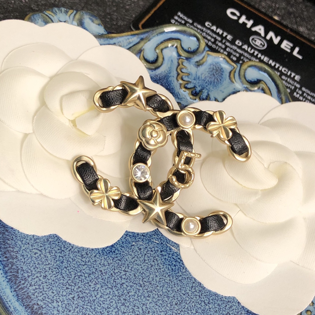 Chanel Brooch Black