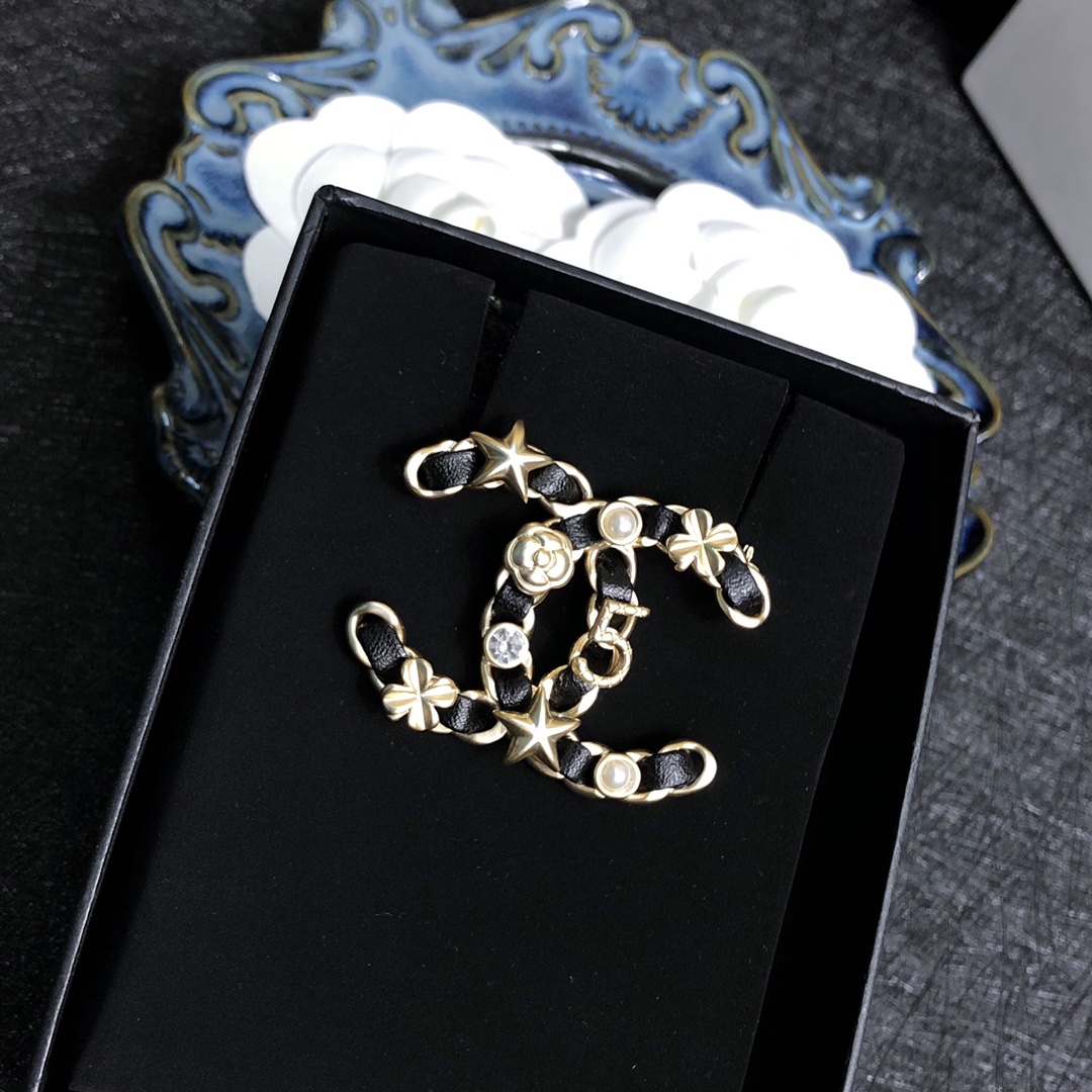 Chanel Brooch Black