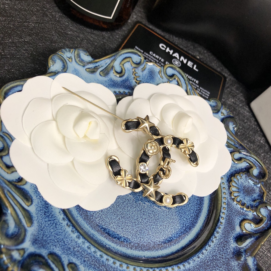 Chanel Brooch Black