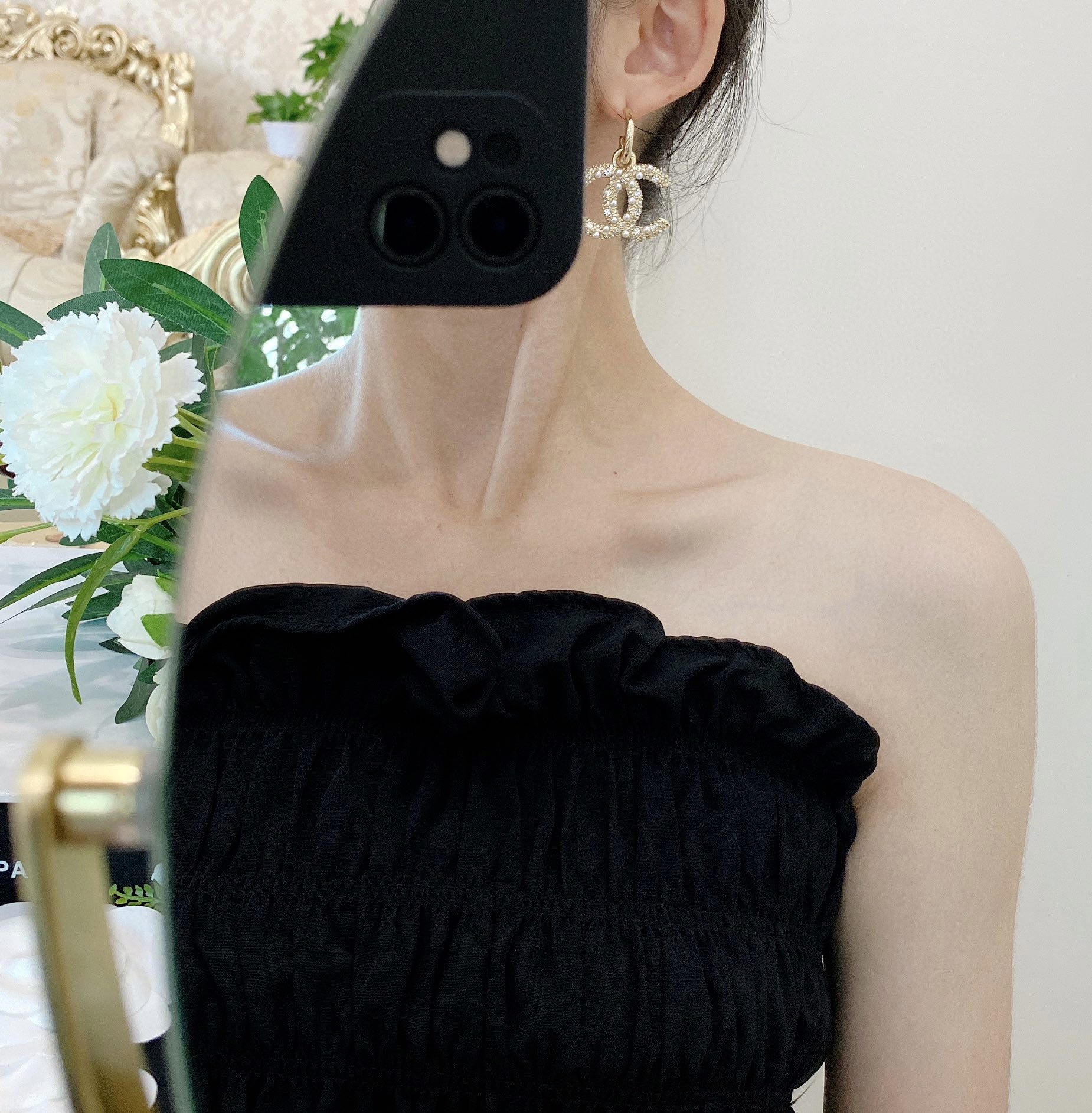 Chanel Earrings Silver L