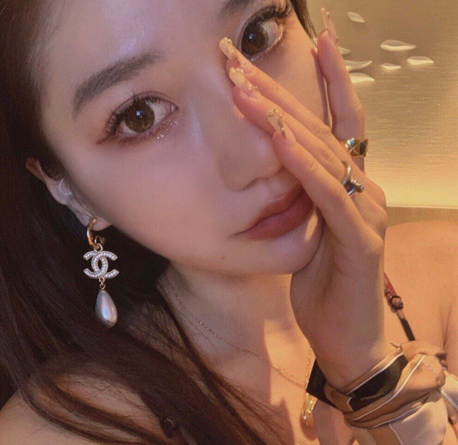 Chanel Earrings Pearl Gold L