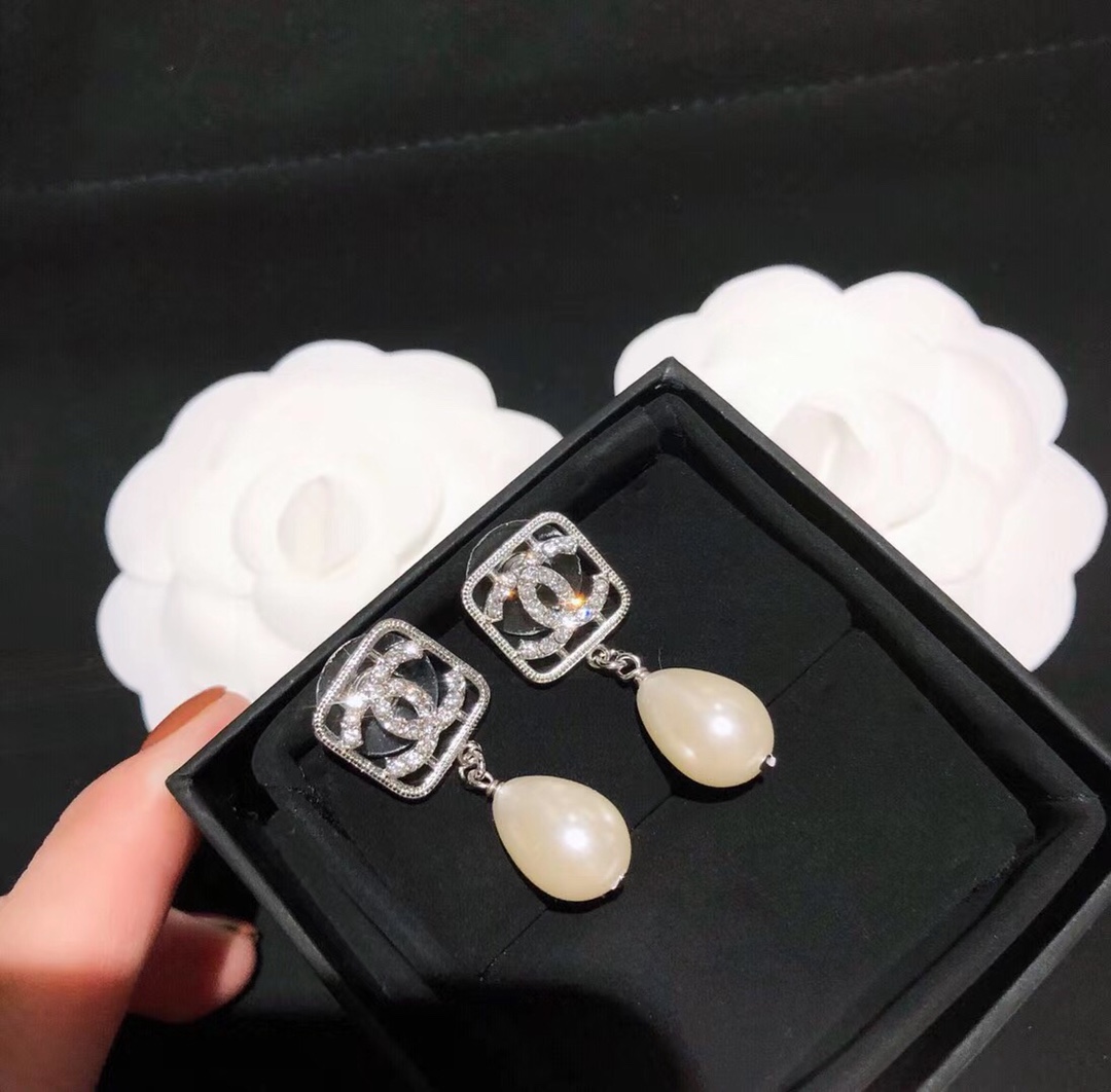 Chanel Earrings Silver Gold L