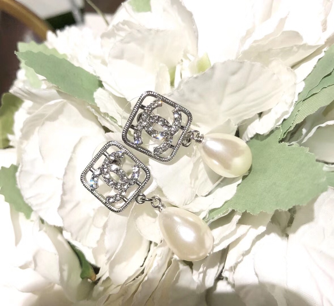 Chanel Earrings Silver Gold L