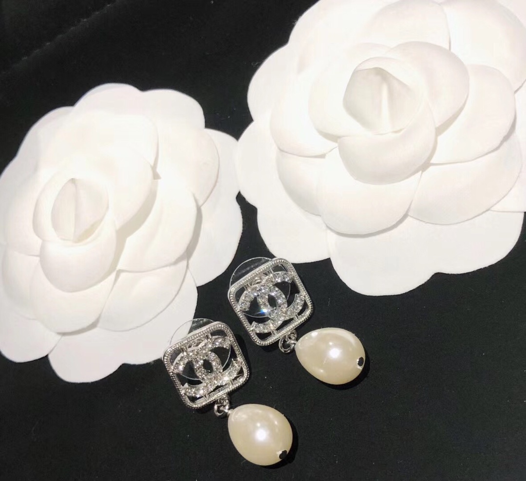 Chanel Earrings Silver Gold L