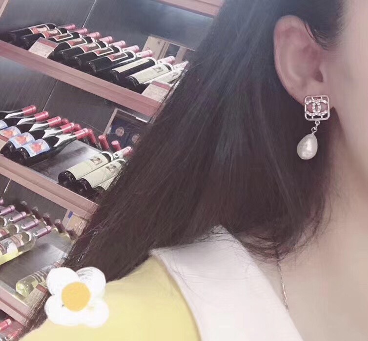 Chanel Earrings Silver Gold L