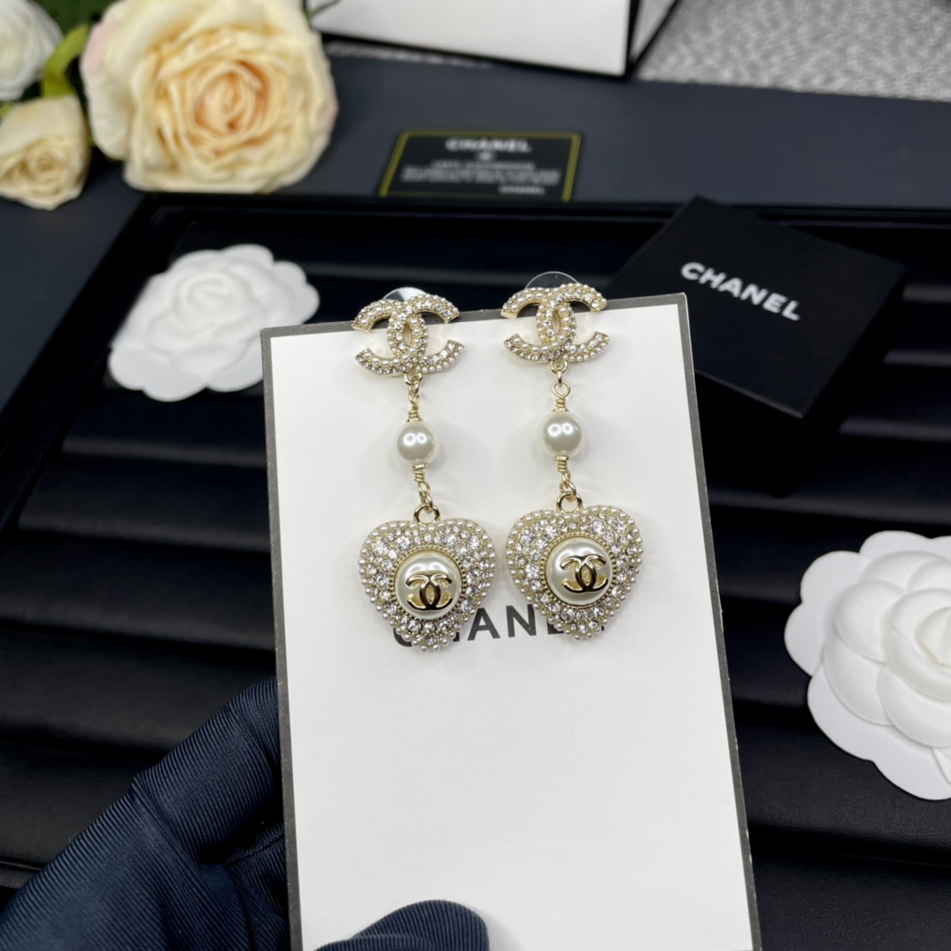 Chanel Earrings White