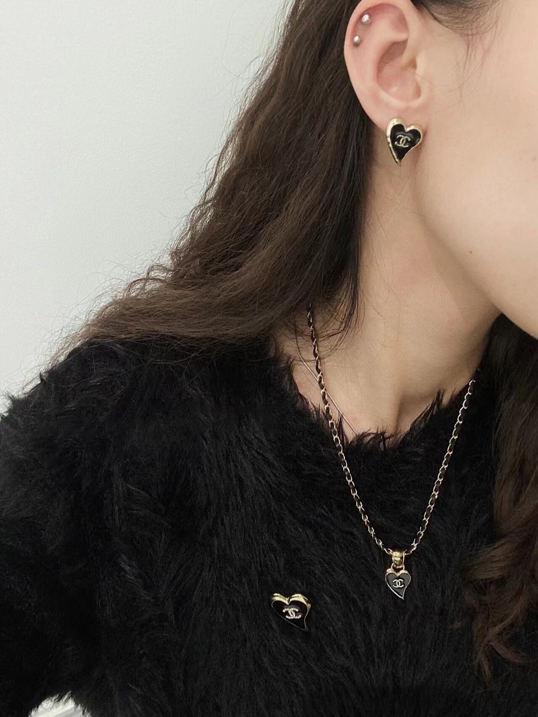 Chanel Earrings Black