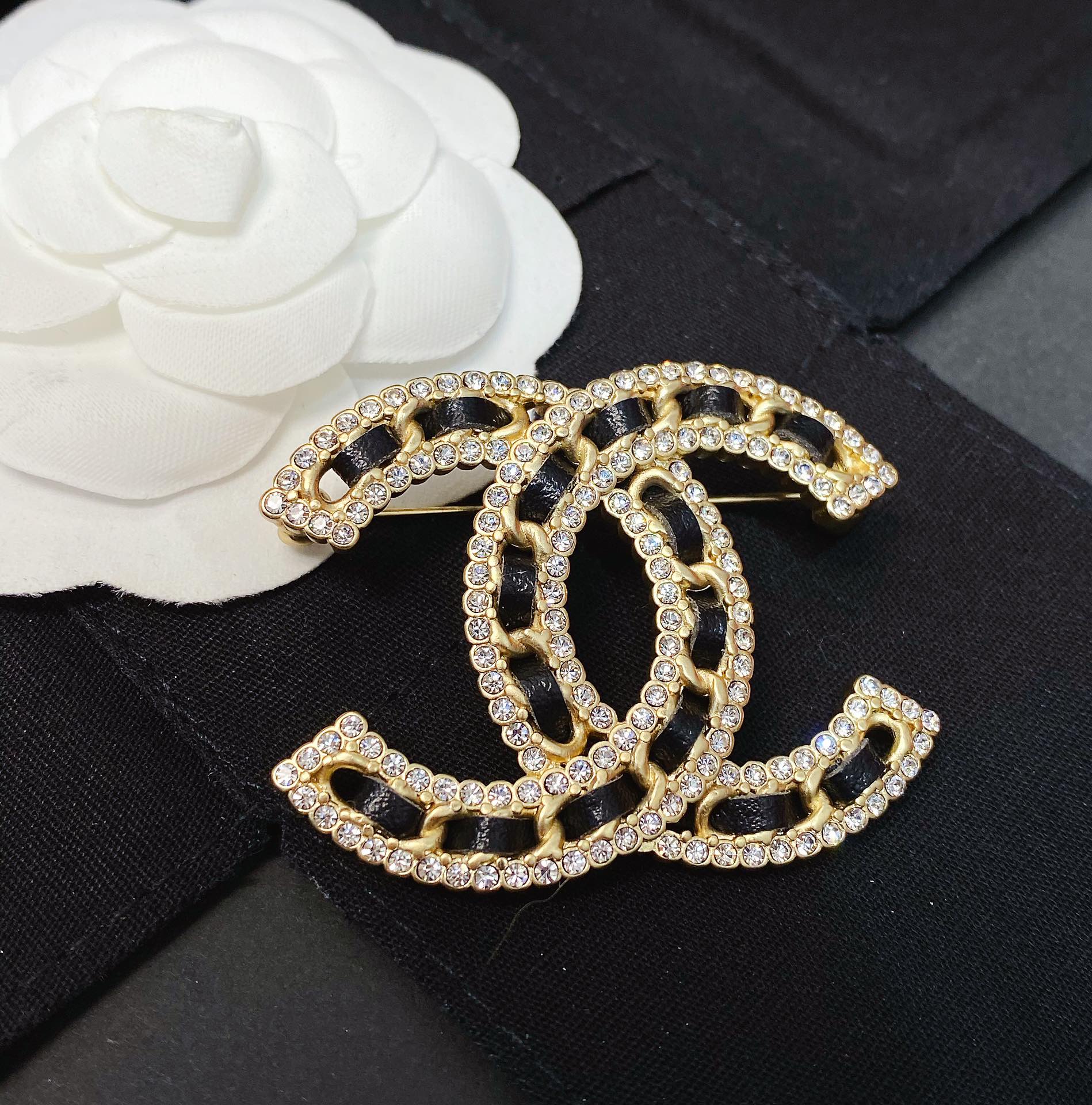 Chanel Brooch Black