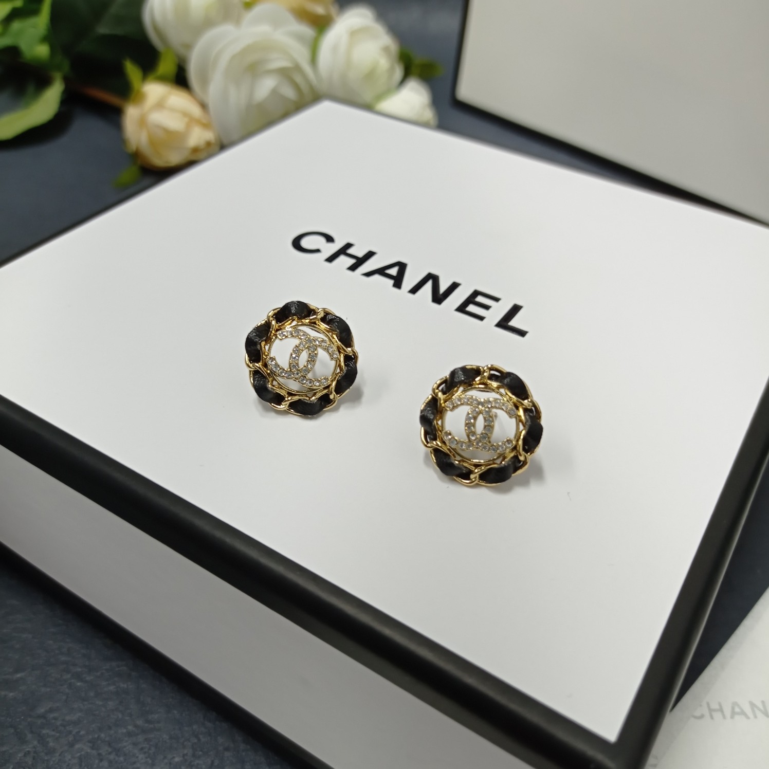 Chanel Earrings Black