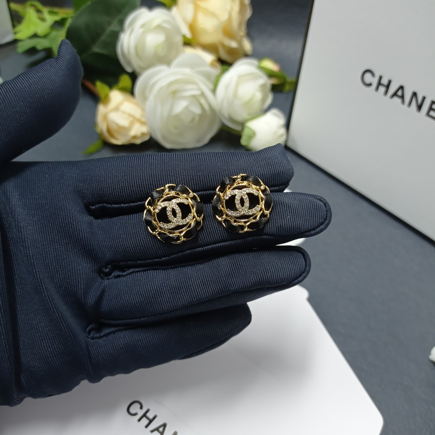 Chanel Earrings Black