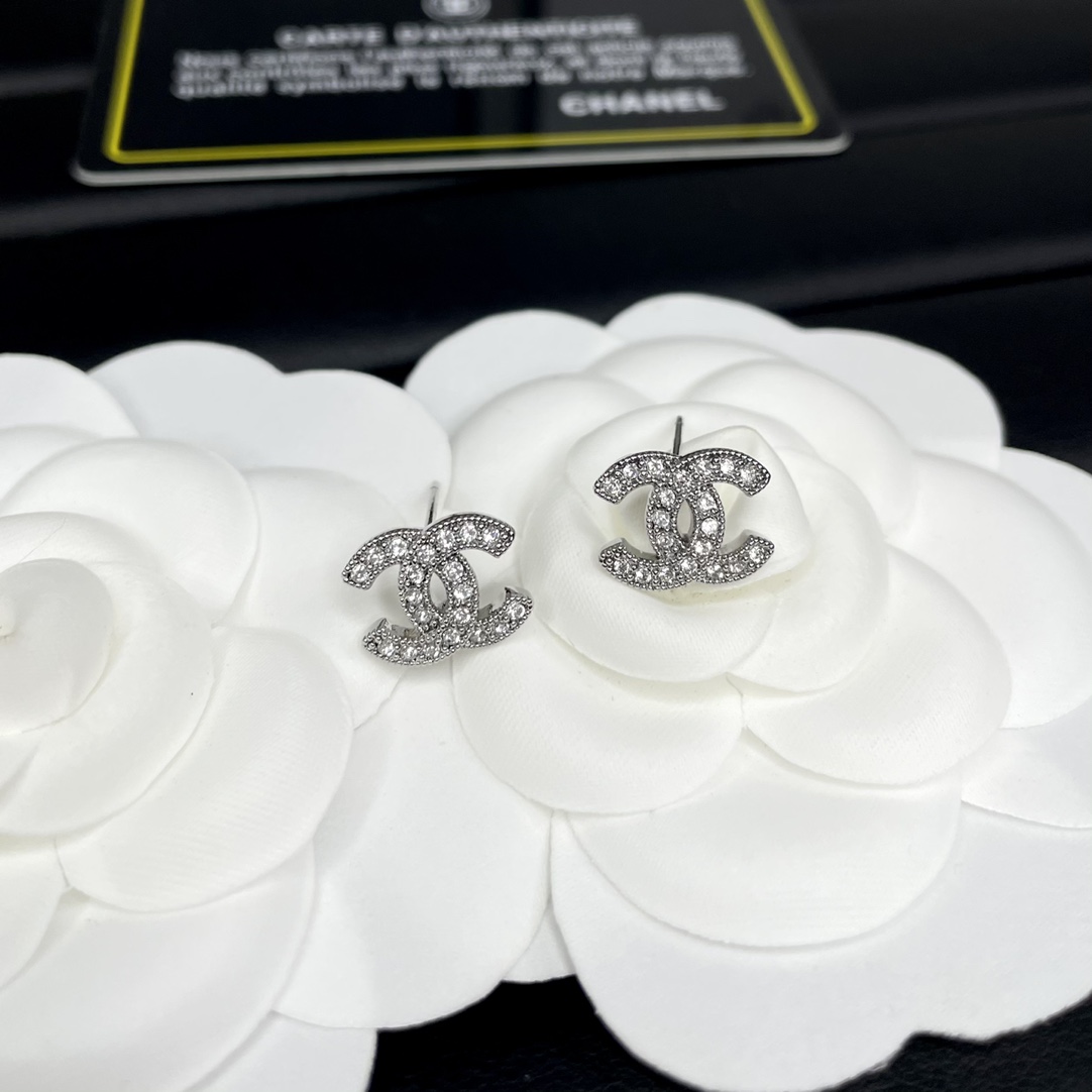 Chanel Earrings Silver Silver