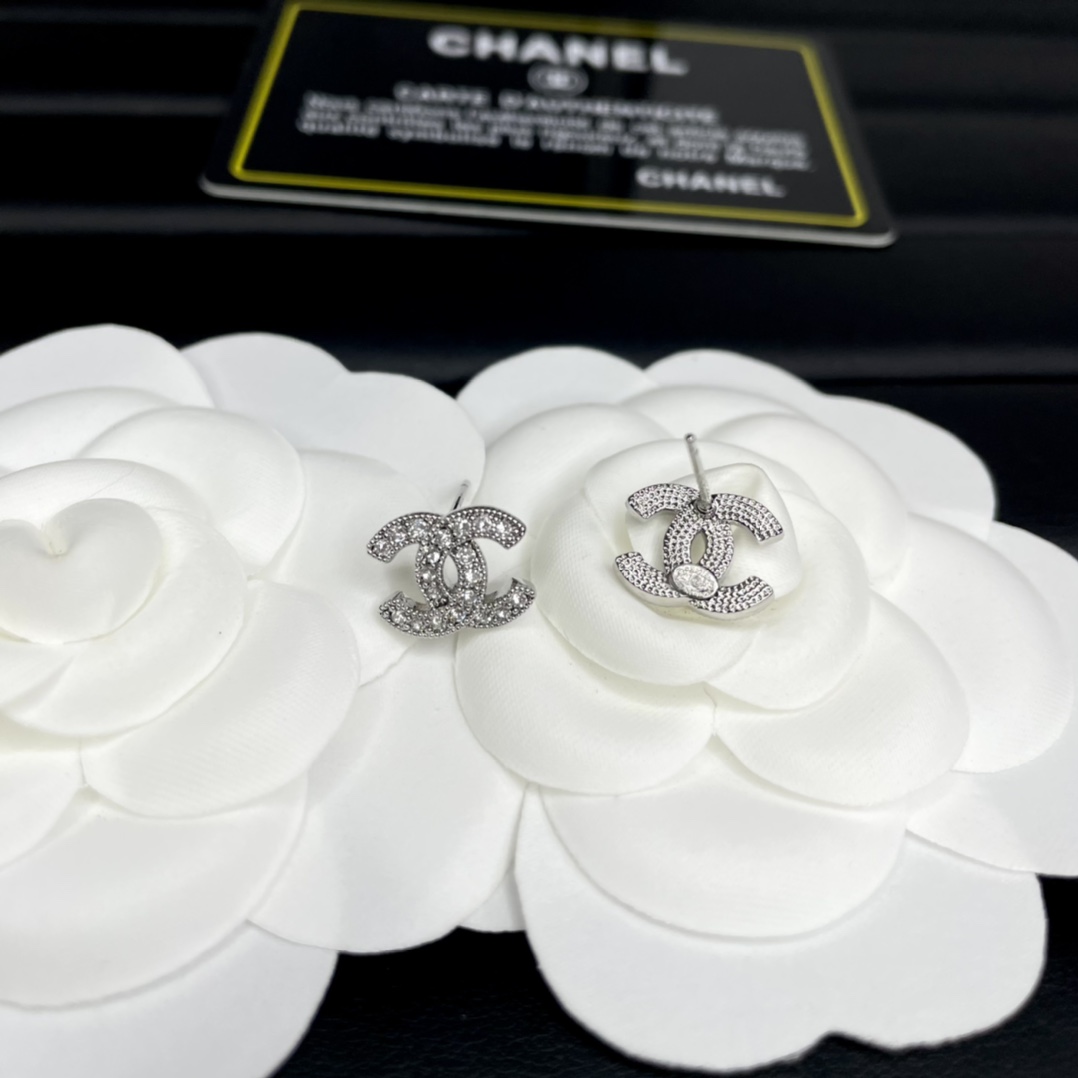Chanel Earrings Silver Silver